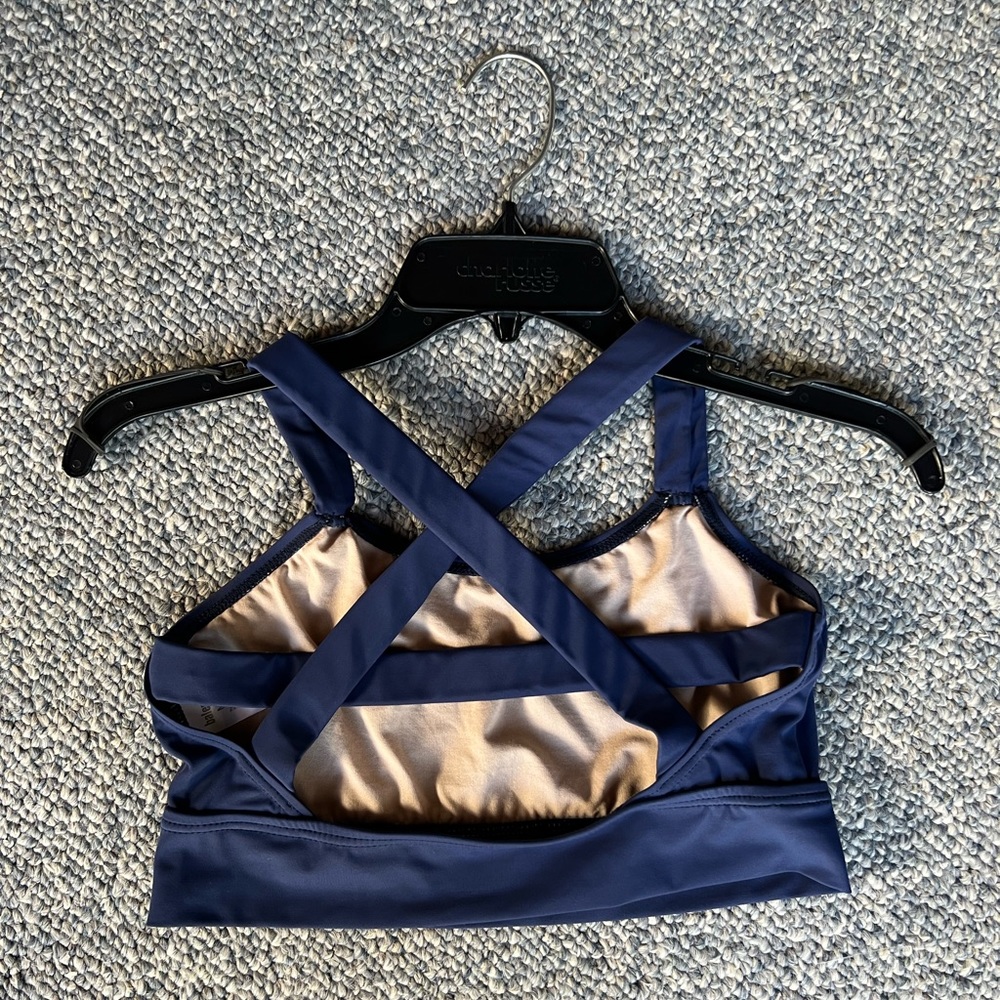 Balera, M, Navy Blue, sports bra, Never Worn, crossing straps in the back, Dance